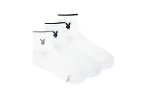 BALENZIA Men's Playboy White High Ankle Socks | 3-Pack | Free Size