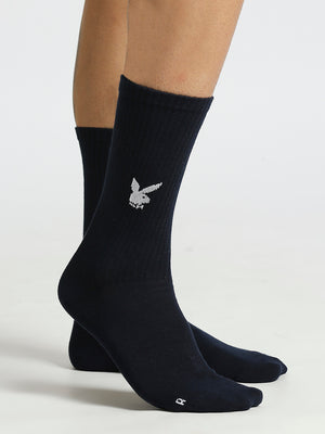 BALENZIA Men's Playboy Solid Crew Socks  |  3-Pack | Free Size