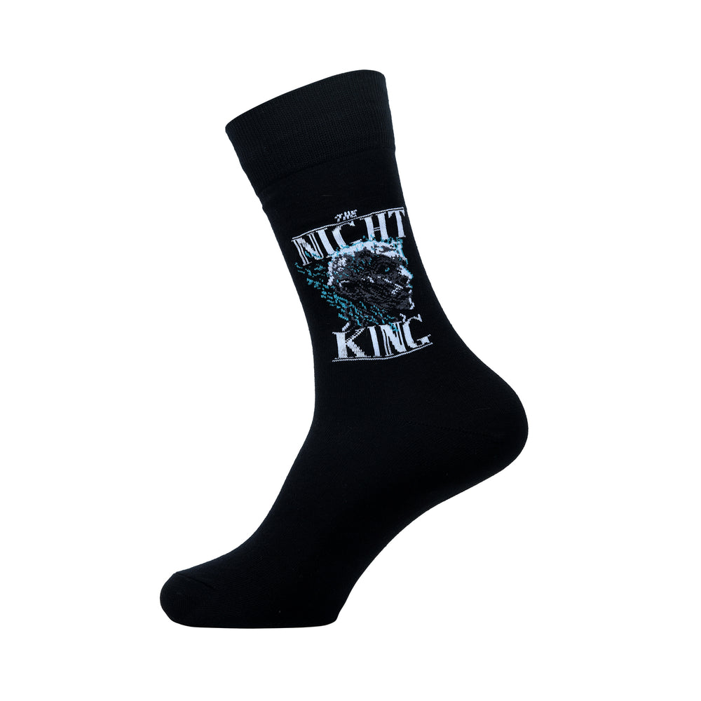 BALENZIA X GAME OF THRONES The Night King & Viserion, the ice dragon Crew Length Socks for Men (Free Size) (Pack of 2 Pairs/1U)Black - Balenzia
