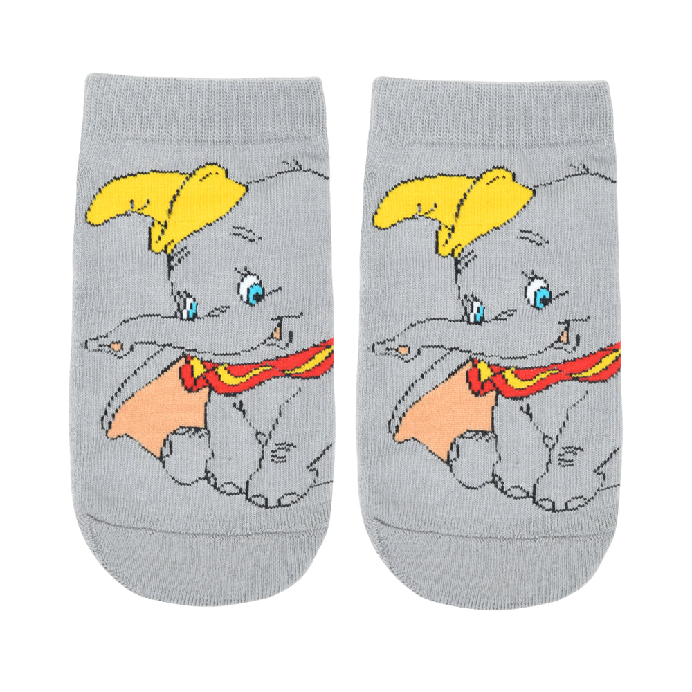 Balenzia X Disney Character Cushioned Ankle socks for women-Dumbo (Pack of 1 Pair/1U)-Grey - Balenzia
