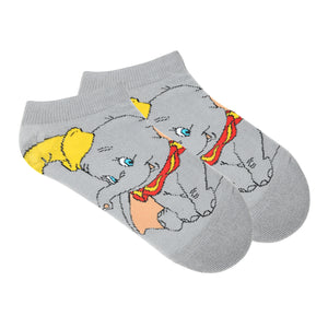 Balenzia X Disney Character Cushioned Ankle socks for women-Dumbo (Pack of 1 Pair/1U)-Grey - Balenzia