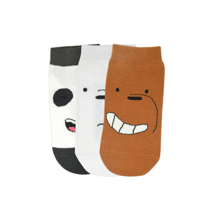 We Bare Bears By Balenzia Low Cut Socks for Kids (Pack of 3 Pairs/1U) - Balenzia