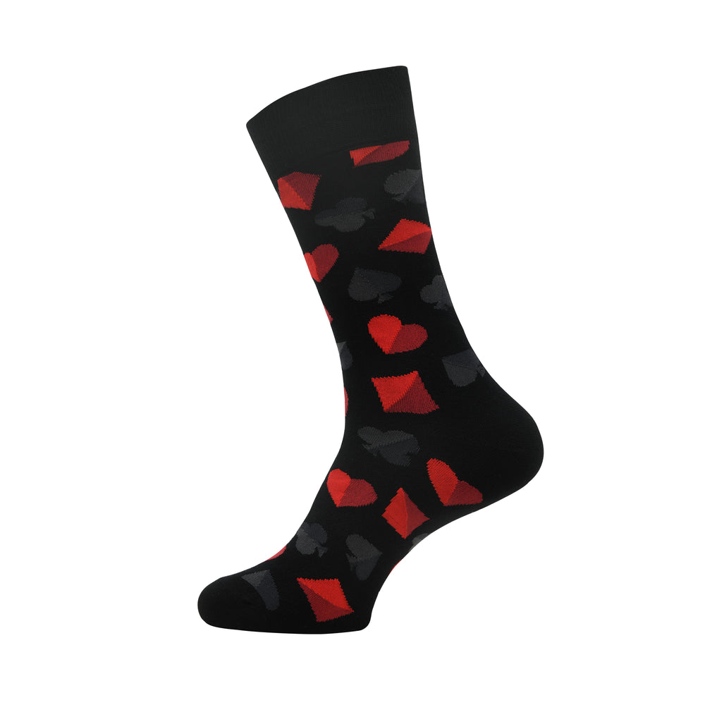 Balenzia Special Edition Poker Crew Socks for Men (Free Size) (Pack of 2 Pairs) (Maroon and Black) - Balenzia