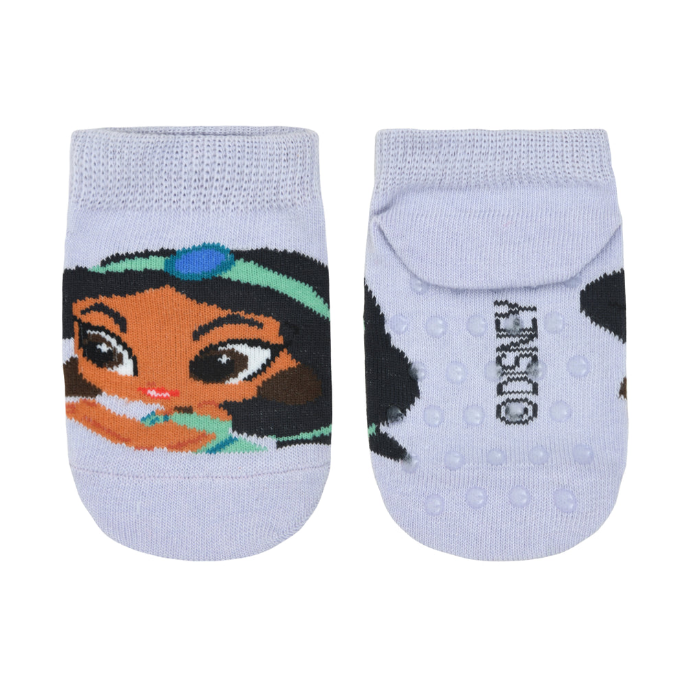 Balenzia x Disney Princess Anti-Skid Lowcut socks for Kids- Snow White, Jasmine (Pack of 2Pairs/1U) (Lavender, White) - Balenzia