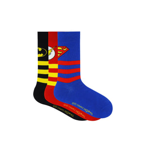 Justice League By Balenzia Crew Socks for Kids (Pack of 3 Pairs/1U) - Balenzia