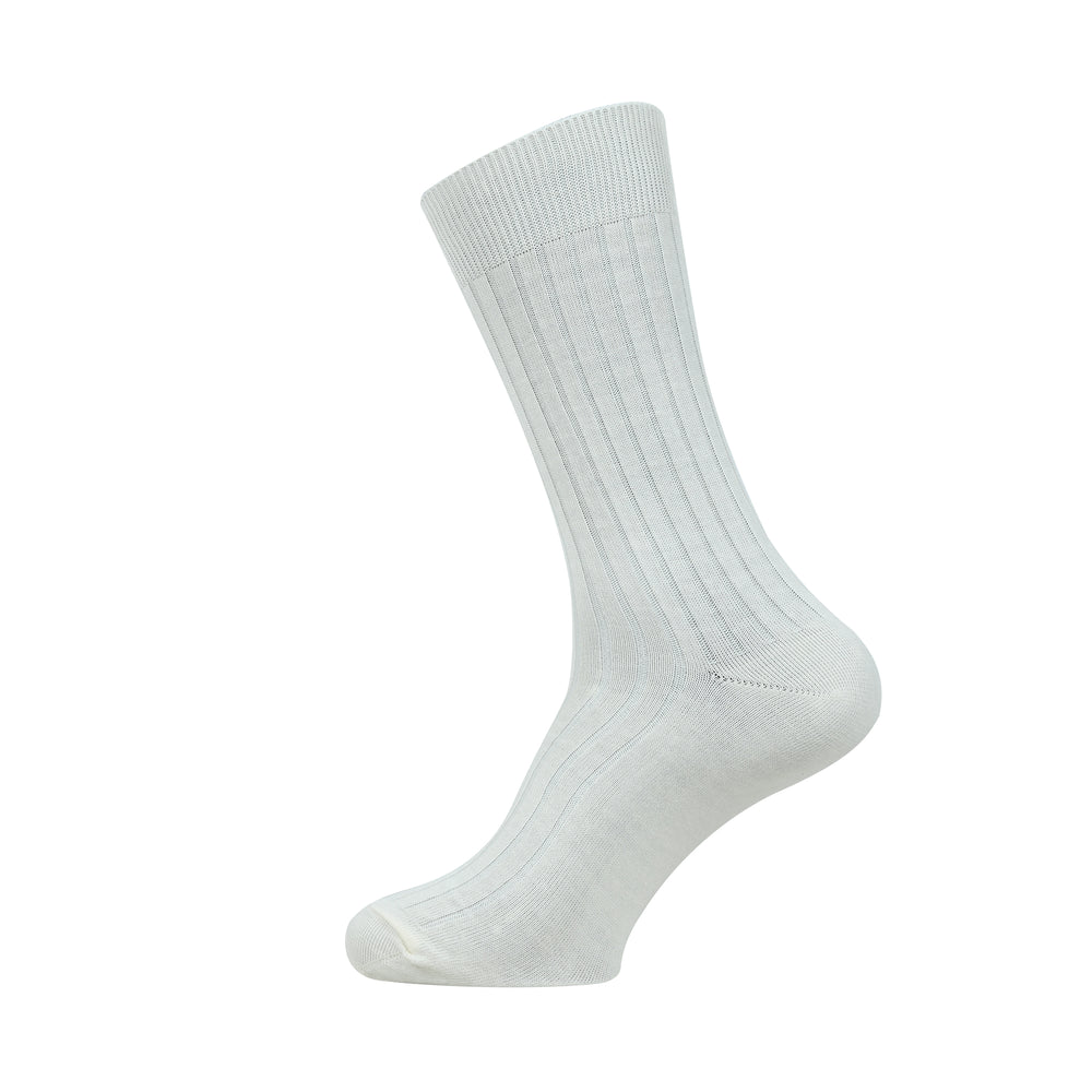 Balenzia Premium Mercerised Crew Rib Socks For Men- (Pack of 1 Pair/1U)(Cream)
