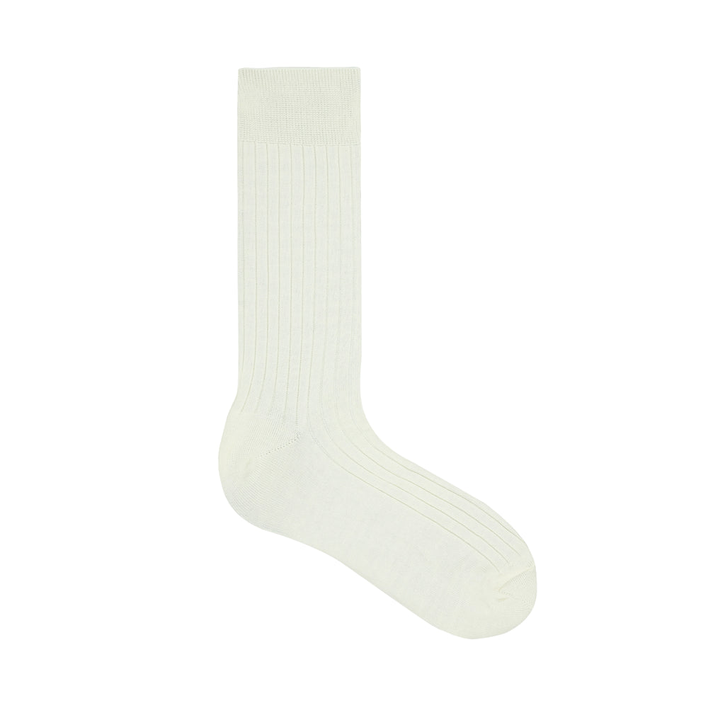 Balenzia Premium Mercerised Crew Rib Socks For Men- (Pack of 1 Pair/1U)(Cream)