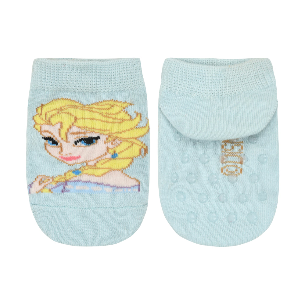 Balenzia x Disney Anti-Skid Lowcut socks for Kids | Disney Frozen Socks for Girls-Elsa, Anna, Olaf (Pack of 3Pairs/1U) (Pink, Blue, White) - Balenzia