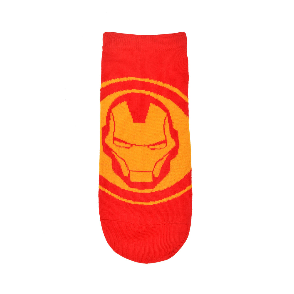Balenzia x Marvel Character Crew & Lowcut/Ankle Length Sock for Men- "INVINCIBLE IRON MAN"Gift Pack (Pack of 2 Pairs)(Free Size) Red - Balenzia