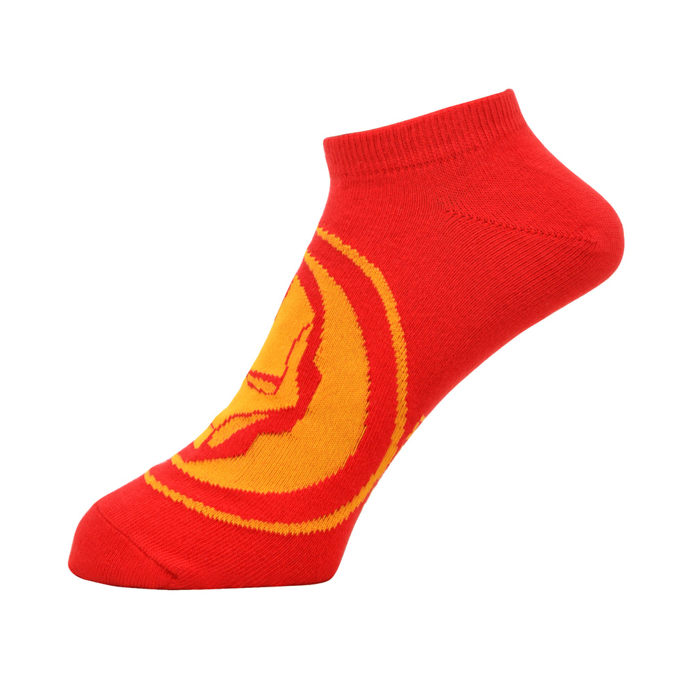 Balenzia x Marvel Character Crew & Lowcut/Ankle Length Sock for Men- "INVINCIBLE IRON MAN"Gift Pack (Pack of 2 Pairs)(Free Size) Red - Balenzia