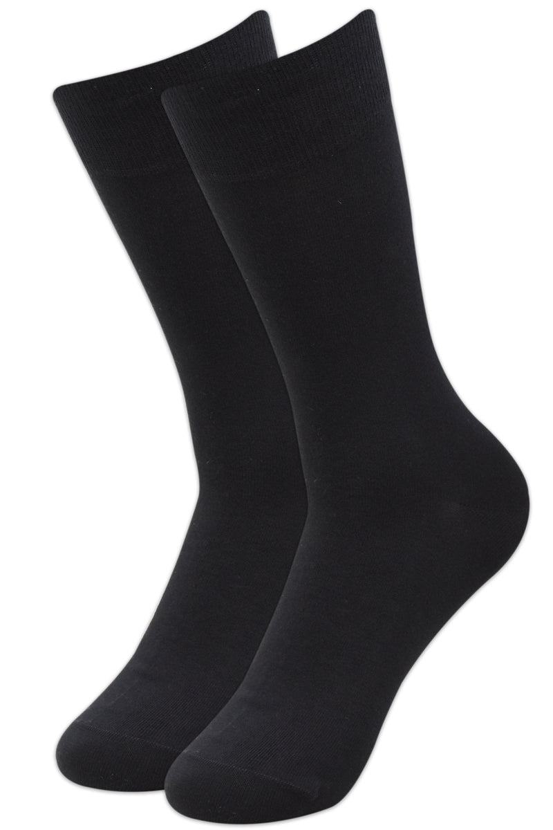 40 Pack of Jordefano Men Black Solid Plain Dress Socks (10-13) 