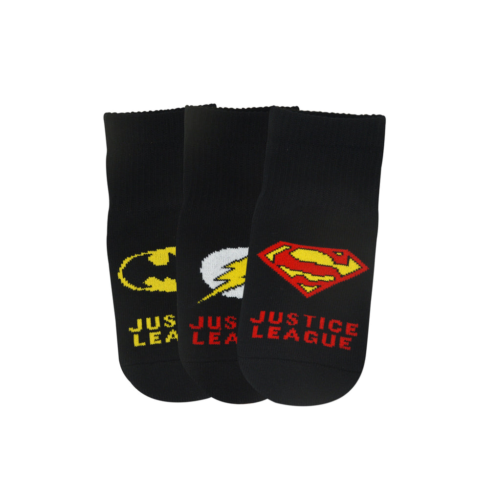 Justice League By Balenzia High Ankle Socks For Kids (Pack Of 3 Pairs/1U) - Balenzia