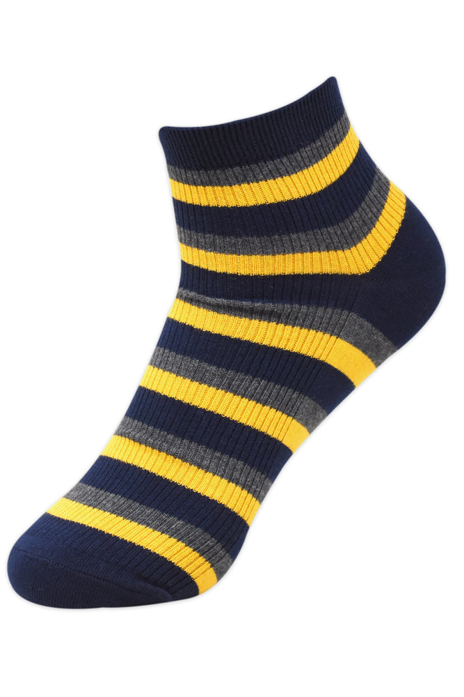 Balenzia Men's Striped Cotton Ankle Socks-(Pack of 5 Pairs/1U) - Balenzia