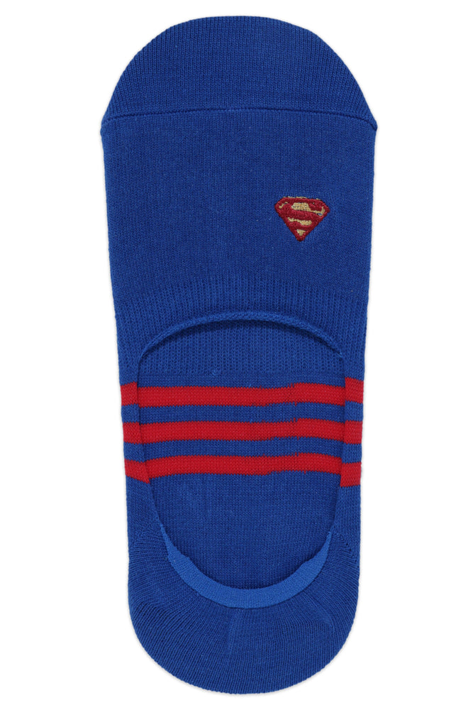Justice League Men's Cotton Loafer Socks with Anti Slip Silicon - Superman, Batman, Flash -(Pack of 3 Pairs/1U)- No Show / Invisible Socks - Balenzia