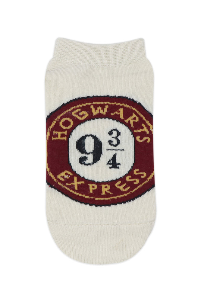 Balenzia x Harry Potter Hogwarts Crest & Hogwarts Express lowcut Socks for Women (Pack of 2 Pairs/1U)- Cream - Balenzia