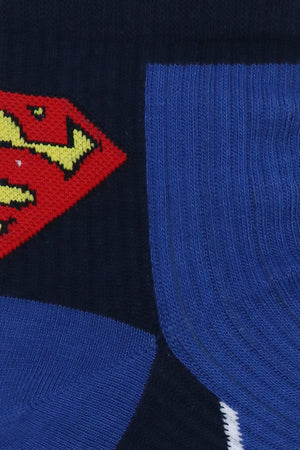 Justice League Men's Cotton High Ankle Sports Rib Socks - Superman,Batman,Flash - (Pack of 3 Pairs/1U) - Balenzia