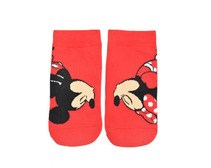 Balenzia x Disney Character Lowcut socks - Mickey & Minnie for Women (Pack of 2 Pairs/1U)(Free Size) Red, White - Balenzia