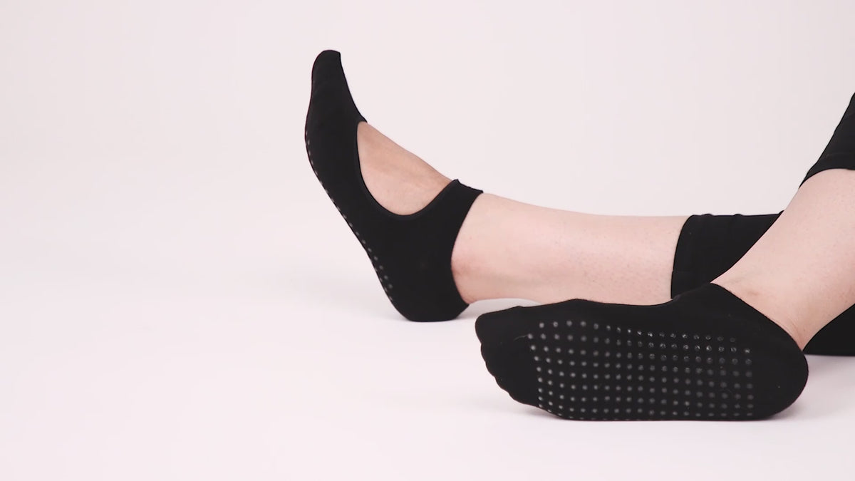 Yoga Socks for Women and Men, Anti Slip Sweat Absorption Cotton Mid Length  Women's Toe Socks for Yoga, Barre, Pilates, Dance, Ballet