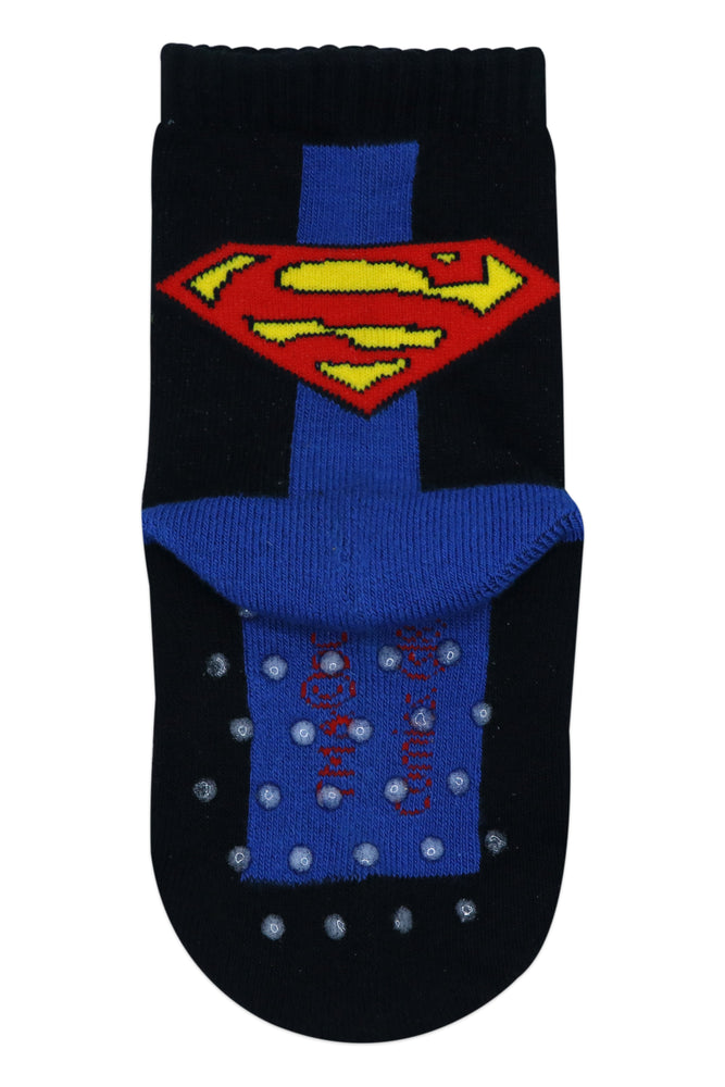 Justice League By Balenzia Crew/Calf Length Socks for Kids with Anti-Skid Silicone Technology (Pack Of 3 Pairs/1U)(1-2 Years)(2-4 Years)Superman, Batman, Green Lantern - Balenzia