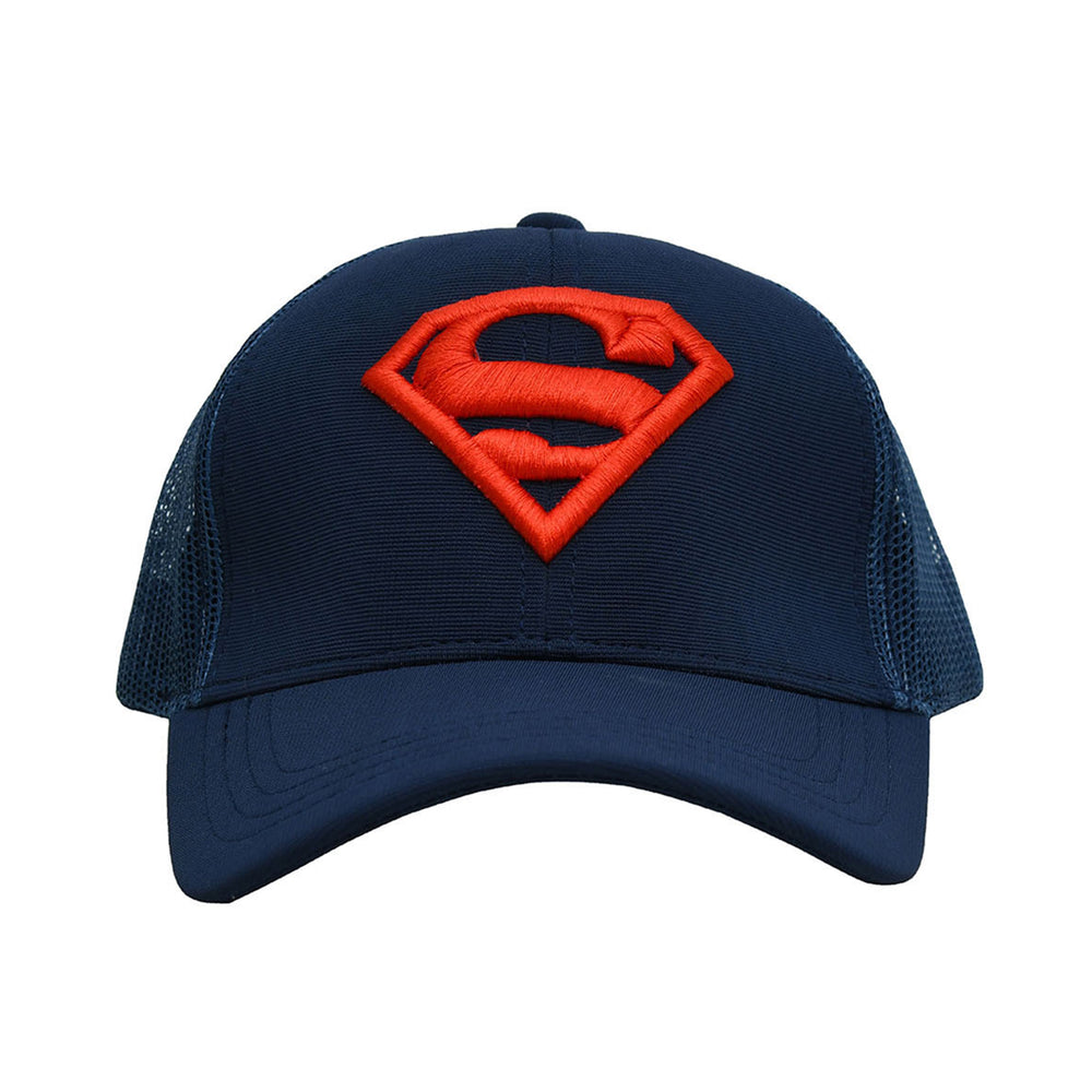 BZ Headwear SUPERMAN 6- Panel Unisex Trucker Cap - Navy, (Pack of 1/1U)