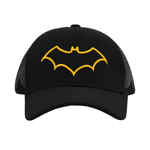 BZ Headwear Batman Logo 6 Panel  Unisex Trucker Cap- Black, (Pack of 1/1U)