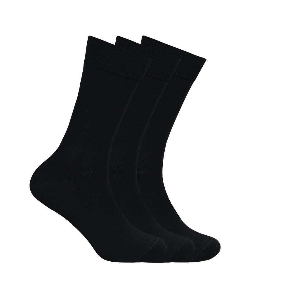 Balenzia Men's Bamboo Black Crew Socks | Pack of 3