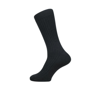 Balenzia Premium Mercerised Crew Rib Socks for Men with Gift Box- (Pack of 4 Pair/1U)(Black, Navy, Dark Grey, Cream)