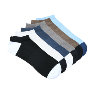 Men's Solid Lowcut Ankle Socks (6 Pair)