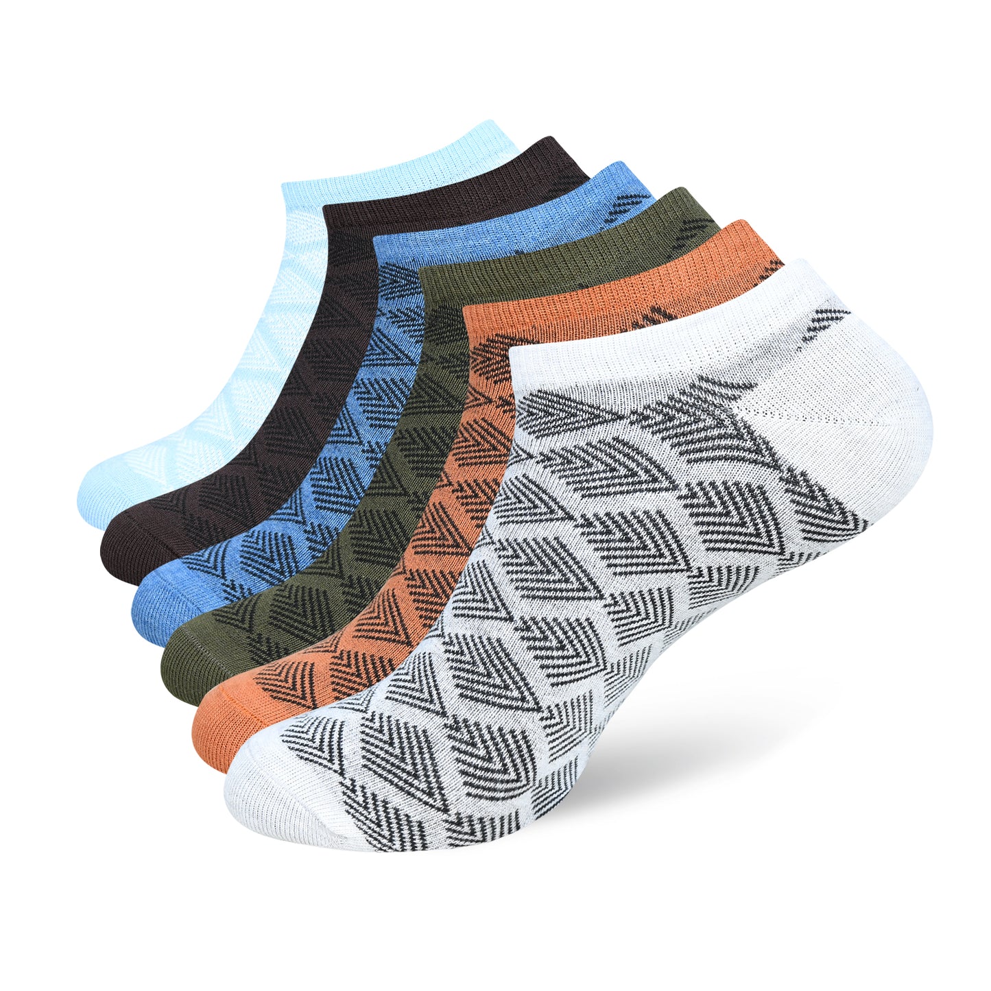 Men's Patterned Lowcut Socks ( 6 Pairs)