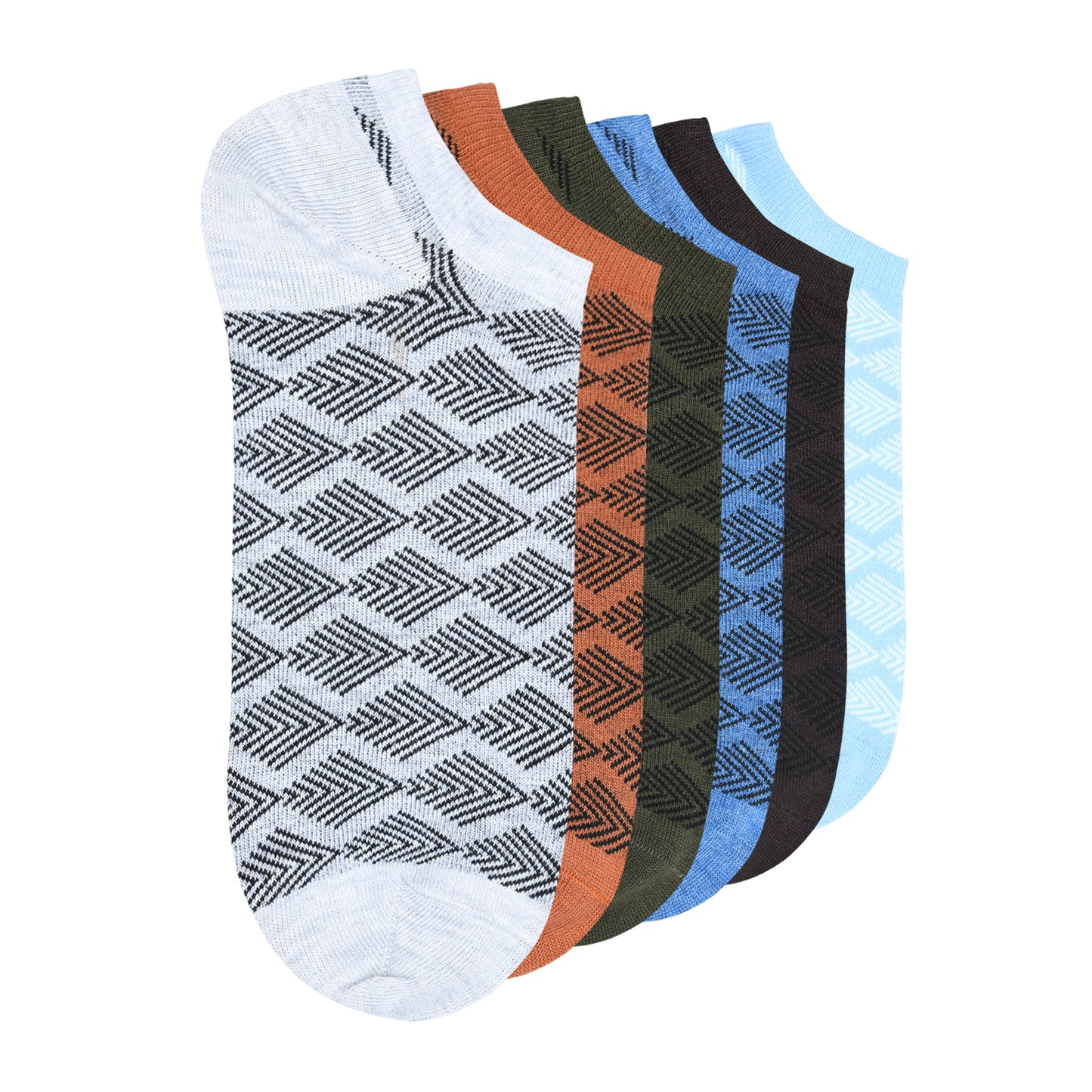 Men's Patterned Lowcut Socks ( 6 Pairs)