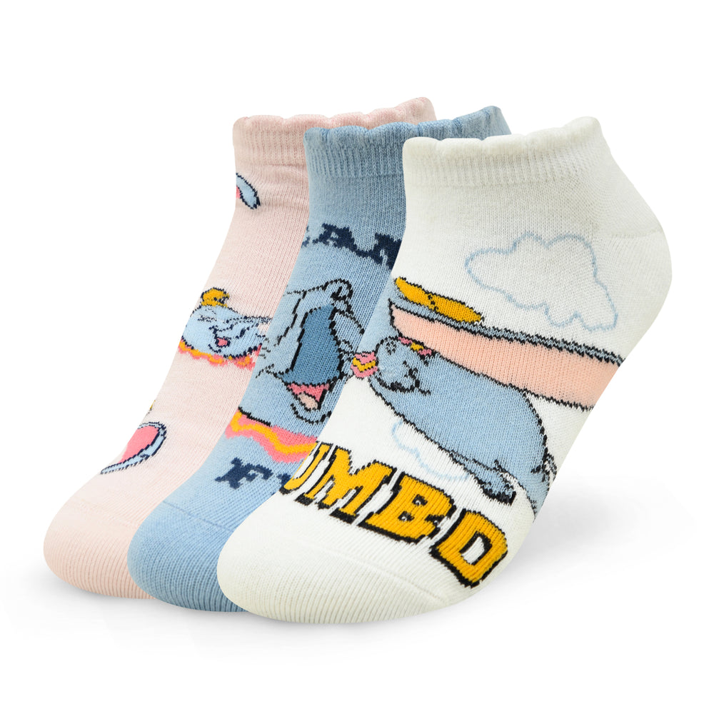 Balenzia X Disney Dumbo Ankle Socks for Women| Pack of 3