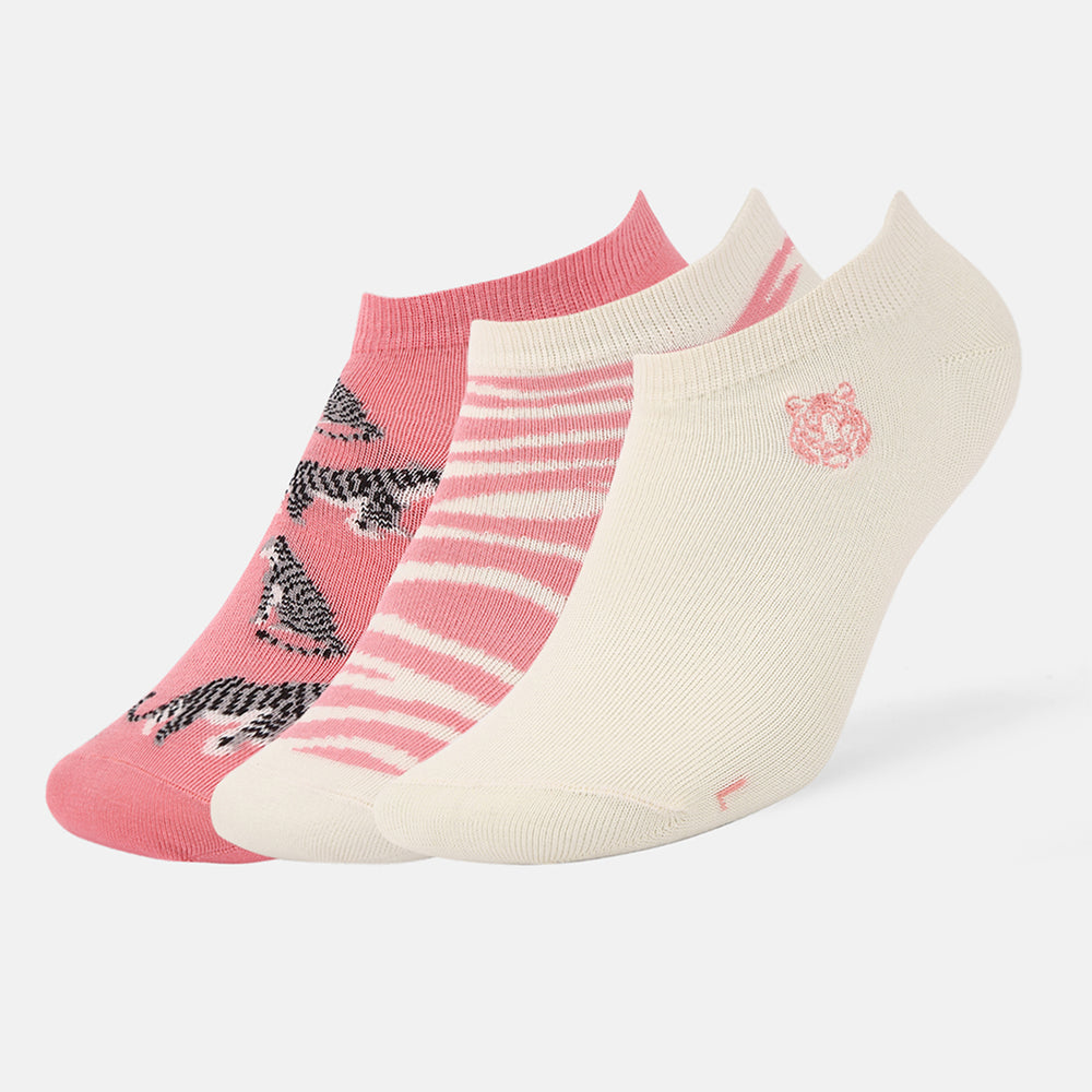 WWF-India Themed Ankle Socks for Women with Tiger Print