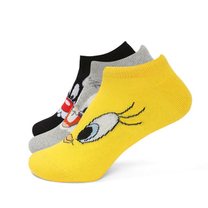 Women's Looney Tunes Cartoon Themed Low-Cut Socks | Multicolor | Pack of 3