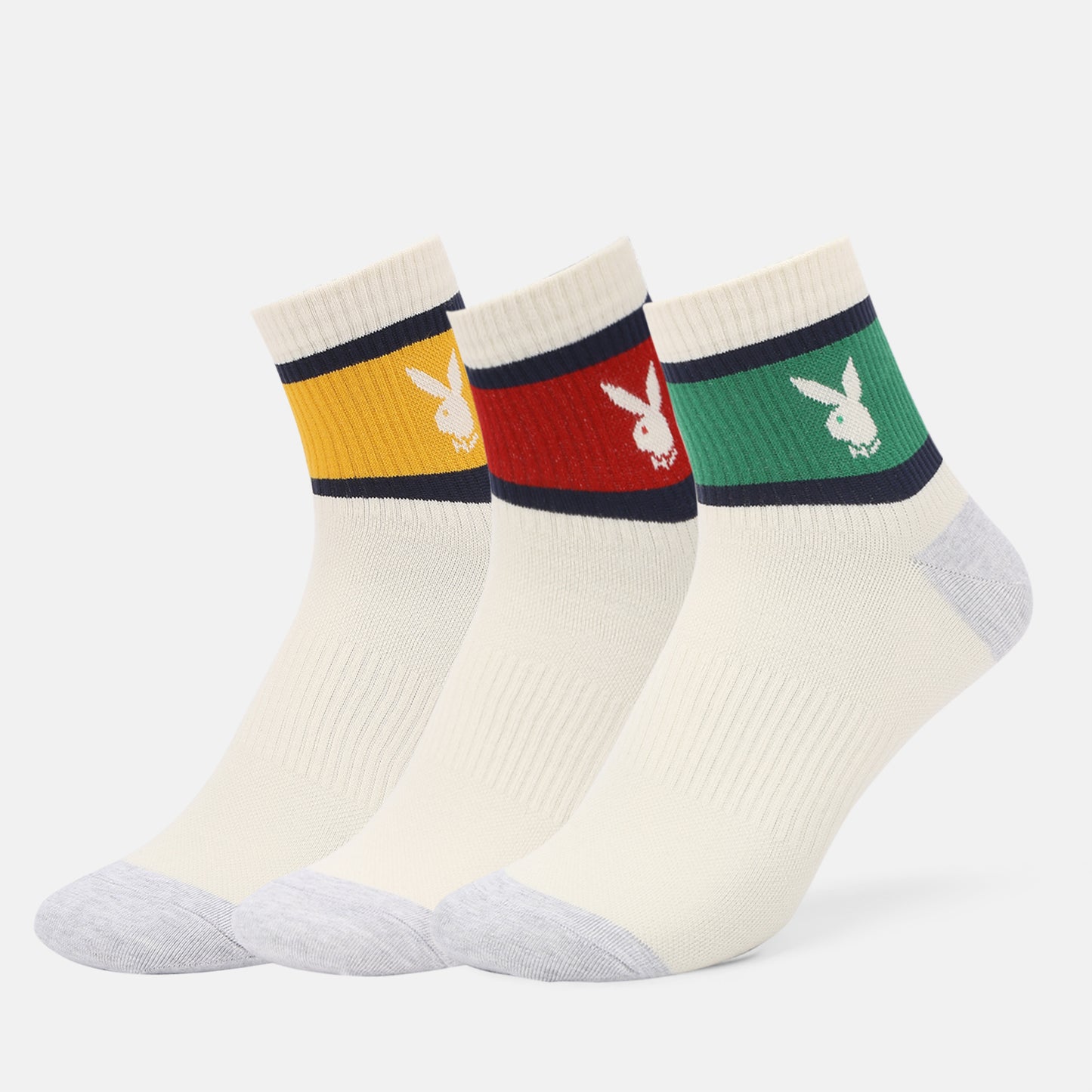 Men’s Playboy Themed Ribbed High Ankle Socks