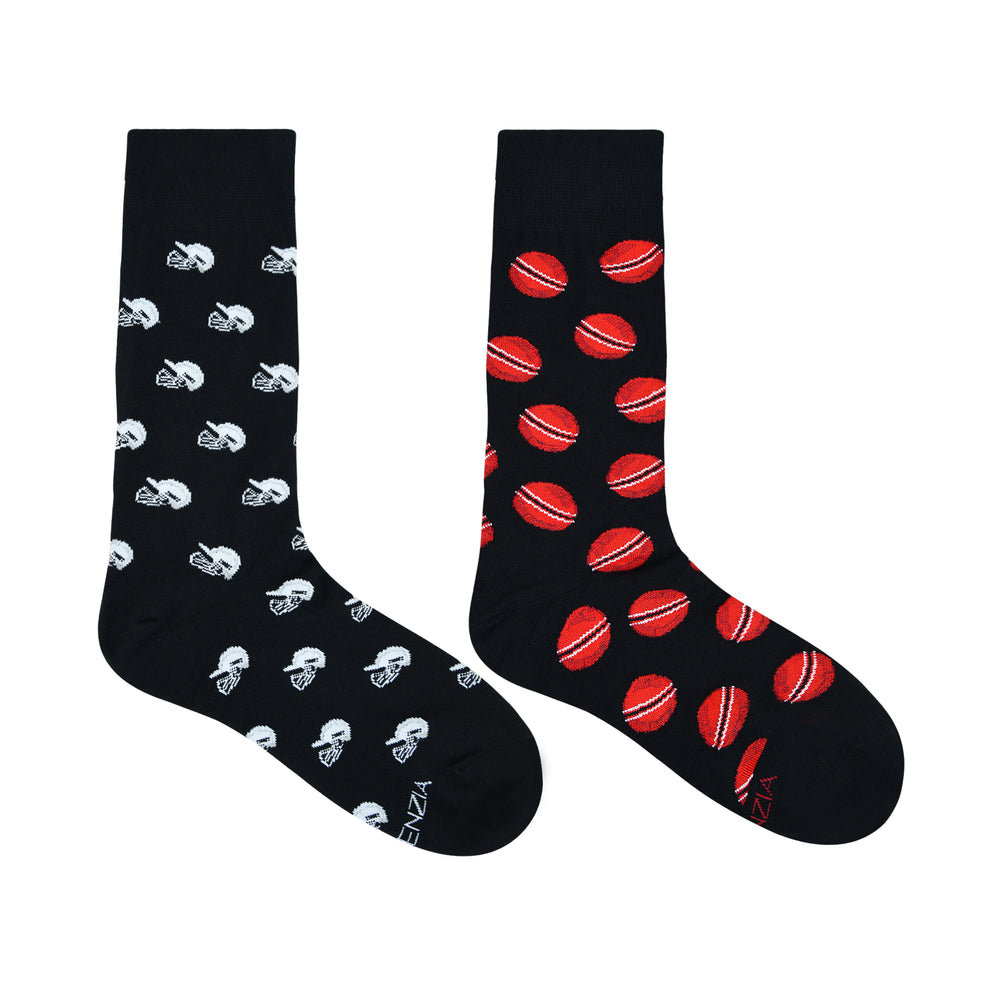 Balenzia Men's Cricket Crew Socks- Black (Pack of 2)