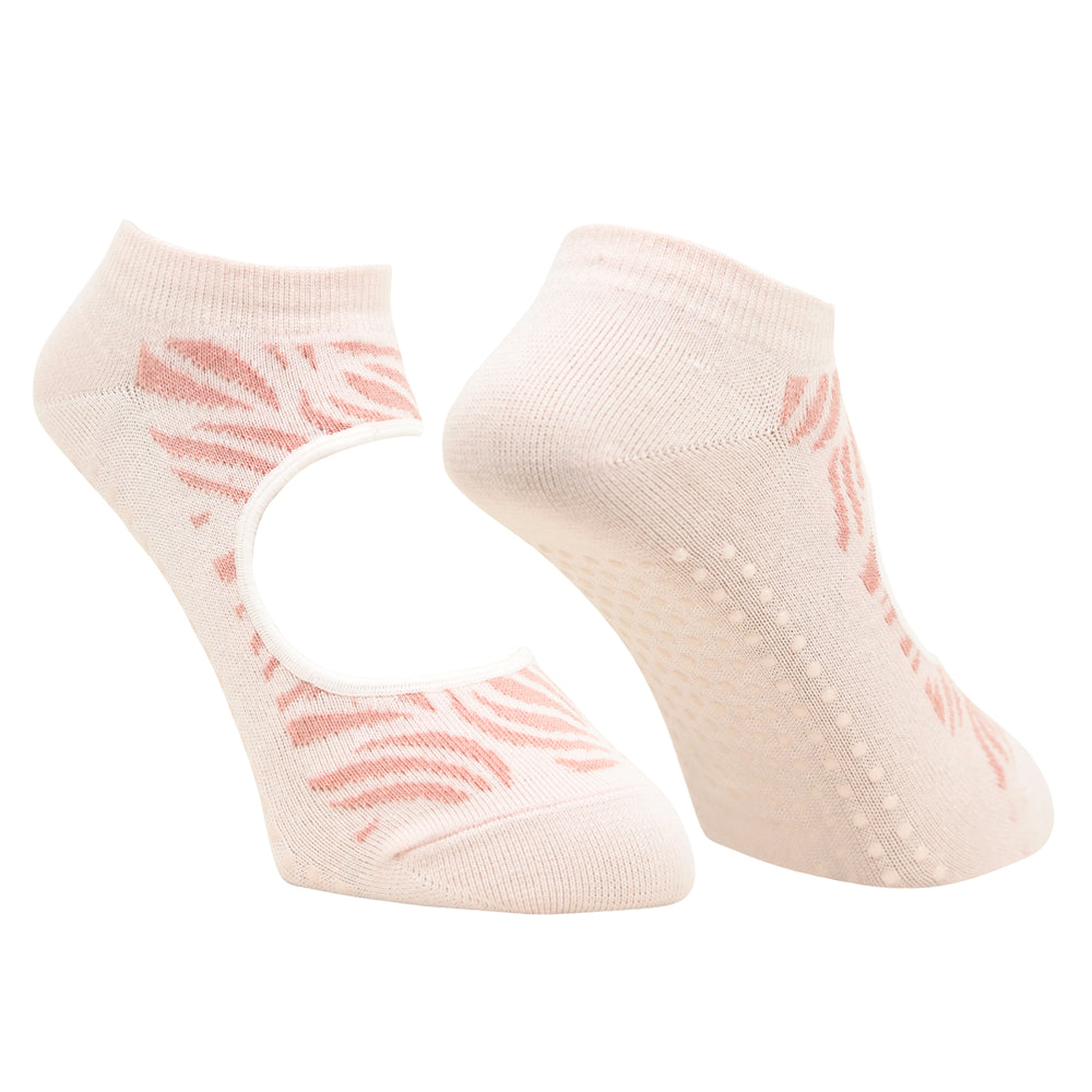 Balenzia Women Combed Cotton Anti-Skid Yoga Socks- (Pack of 3 Pair/1U) (Pink, Beige, Blue) Free Size