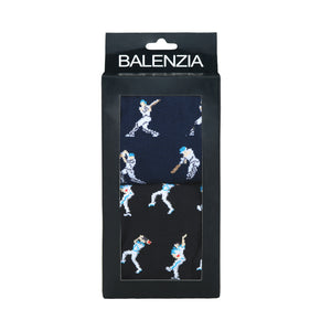 Balenzia Men's Cricket Crew Socks- Black, Navy (Pack of 2)