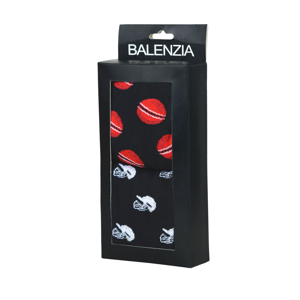 Balenzia Men's Cricket Crew Socks- Black (Pack of 2)