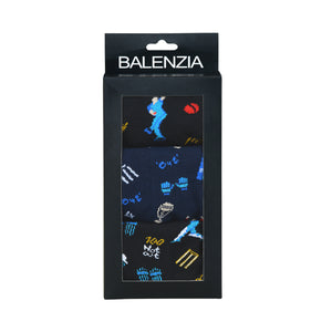 BALENZIA Men's Cricket Lowcut Socks- Black, Navy (Pack of 3)