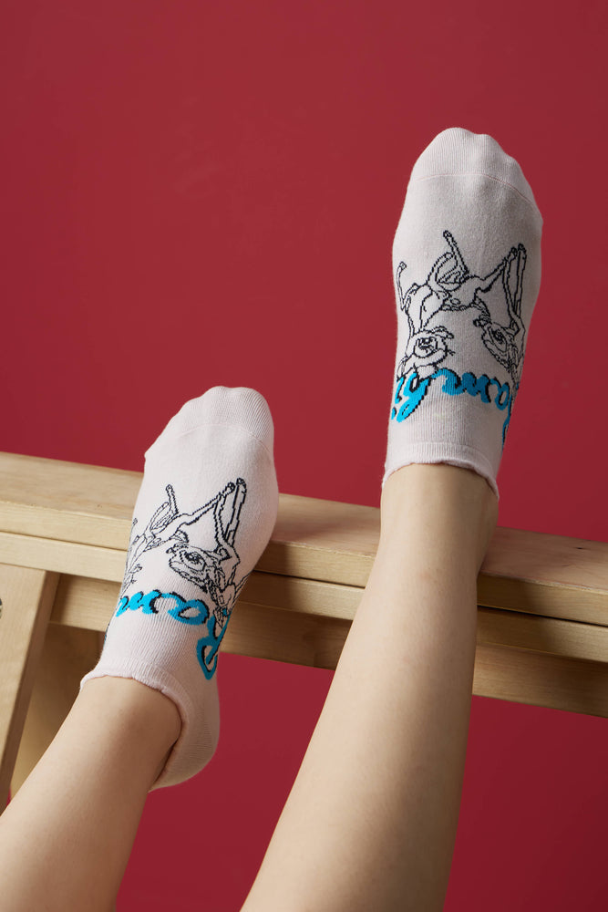Balenzia X Disney Animals Bambi Ankle Socks for Women | Pack of 3