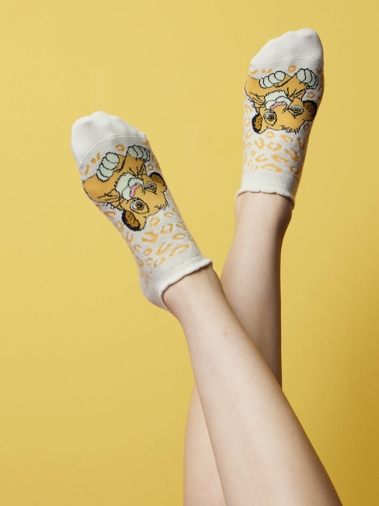 Balenzia X Disney Lion King Simba Ankle Socks for Women | Pack of 3