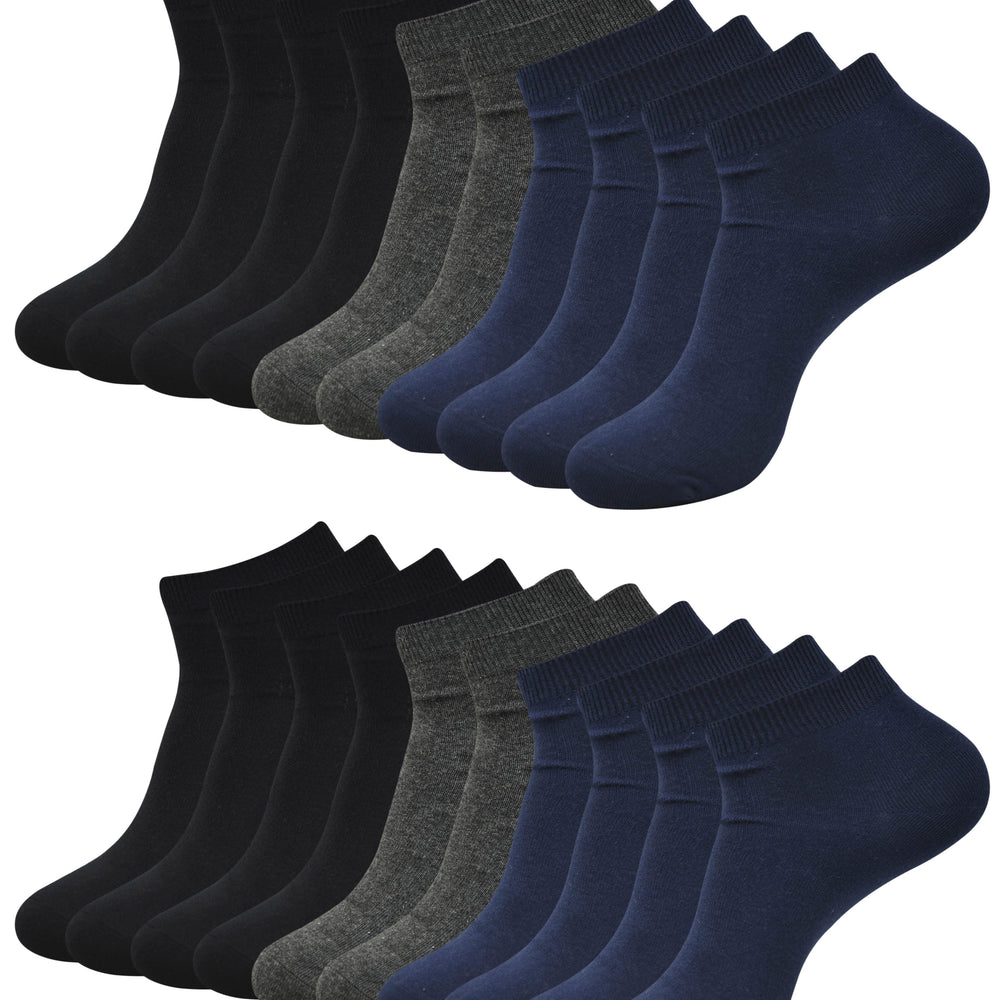 Men's Solid Ankle Socks, Assorted (Pack of 10)