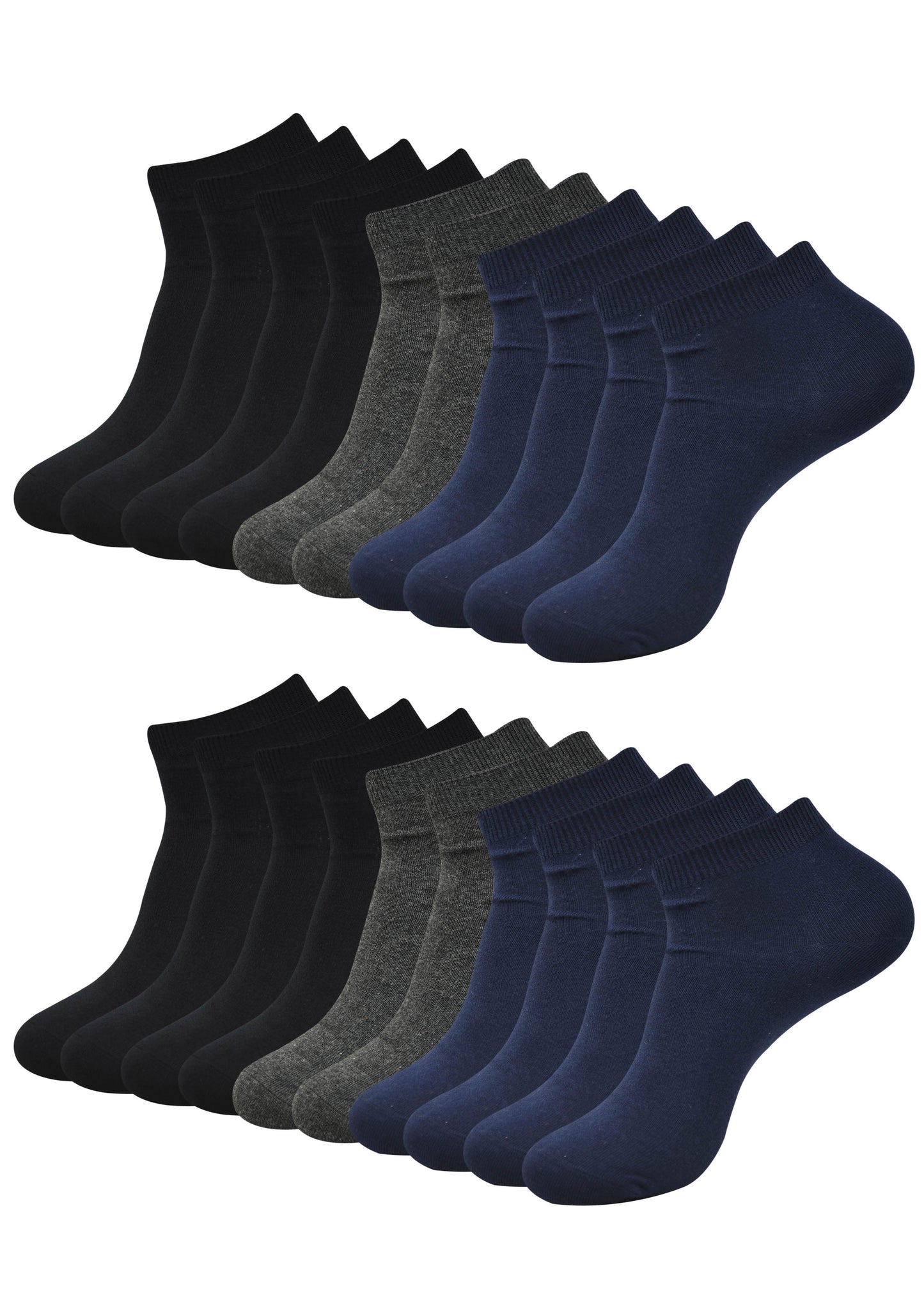 Men's Solid Ankle Socks, Assorted (Pack of 10)