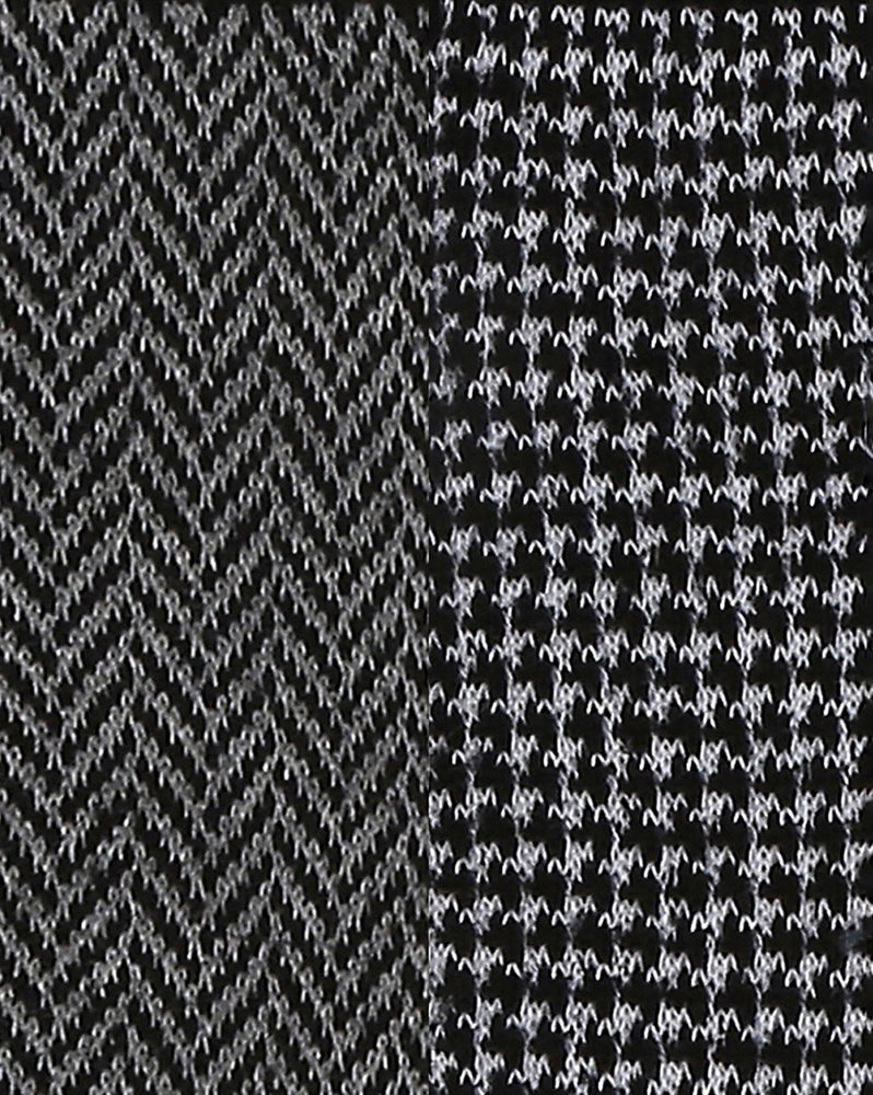 Men’s Luxury Houndstooth & Herringbone Crew Socks | Black | Pack of 2