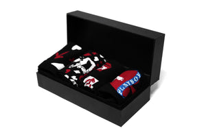 
            
                Load image into Gallery viewer, Playboy Poker Men&amp;#39;s 4 Pair Crew Socks with Gift Box- Black | Poker Socks | Special Edition
            
        