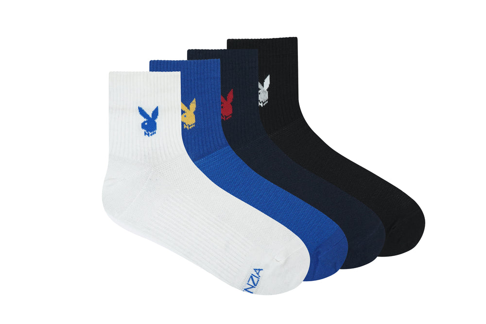 BALENZIA Men's Playboy High Ankle Socks | 4-Pack | Free Size