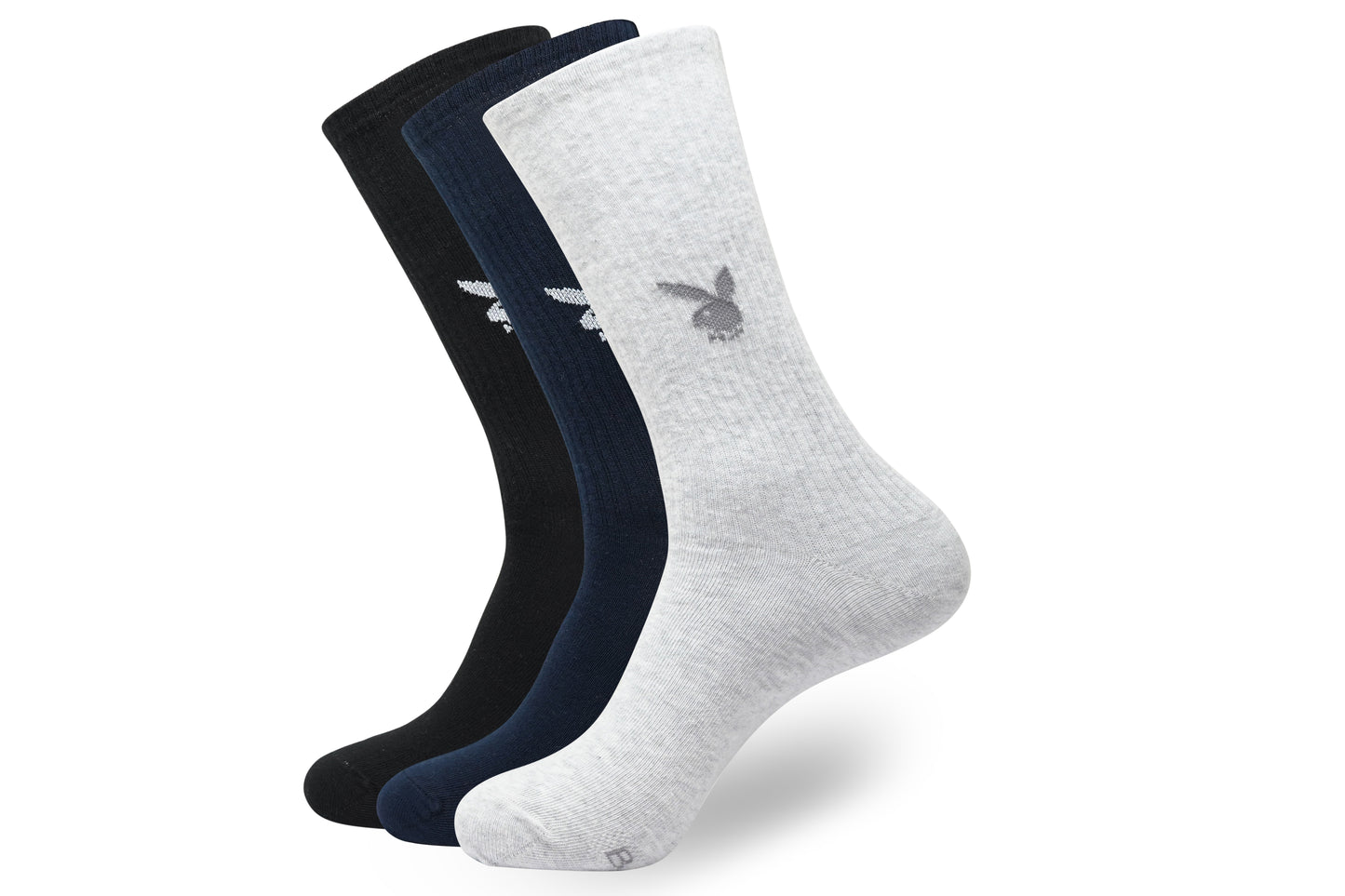 BALENZIA Men's Playboy Solid Crew Socks  |  3-Pack | Free Size