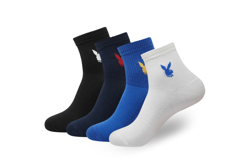 BALENZIA Men's Playboy High Ankle Socks | 4-Pack | Free Size