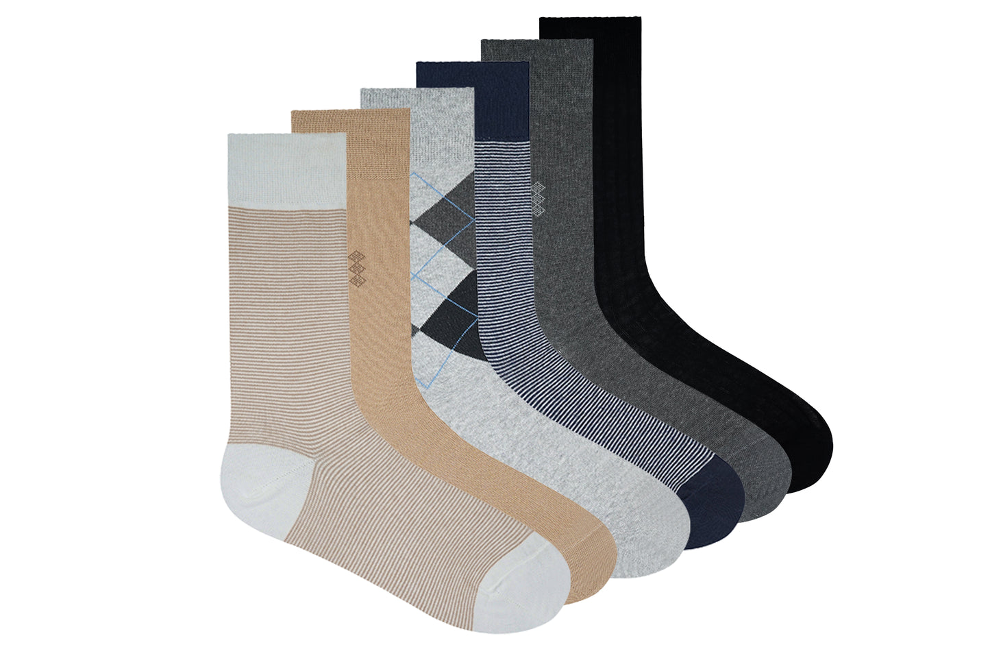 Men's Crew/ Midcalf length socks- Multicolor (6 Pairs)