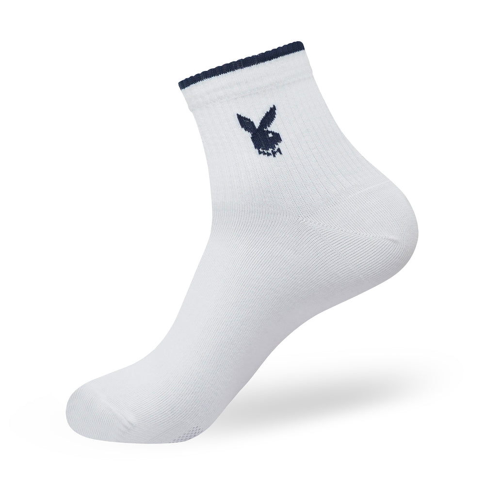 
                      
                        BALENZIA Men's Playboy White High Ankle Socks | 3-Pack | Free Size
                      
                    